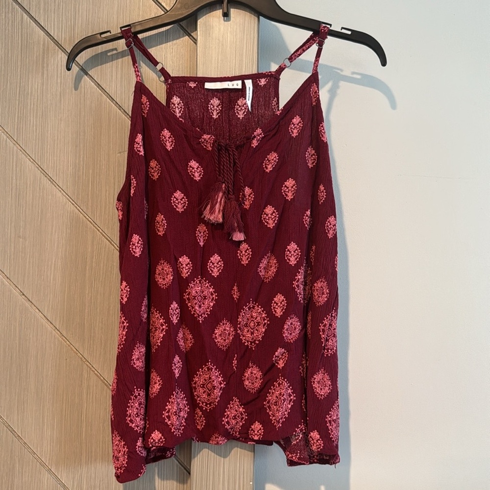 Stylish Burgundy and Pink Women's Top